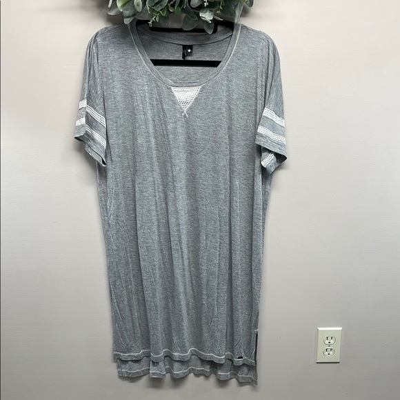 NWT Kensie Sleep Shirt Nightgown Short Sleeve Heather Gray L - Picture 1 of 16